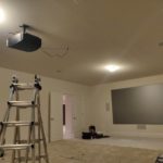 Dolby Atmos home theater with projector